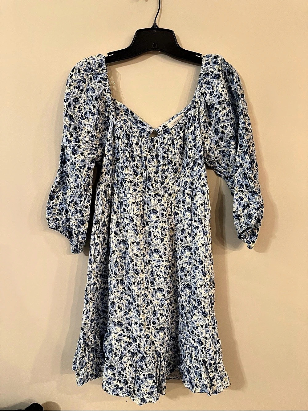 Boutique Dress Floral Mini in Blue & White